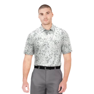 Clustered Confetti Print Golf Polo