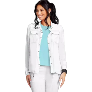 Silkience Long Sleeve Snap Up Top