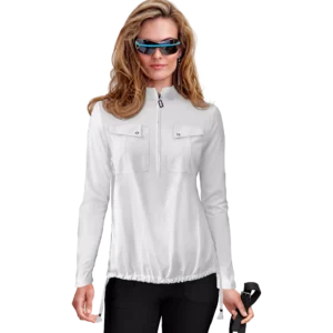 Sunsense White Quarter Zip Pullover
