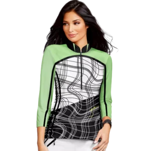 Wavy Plaid Quarter Zip Pull Over