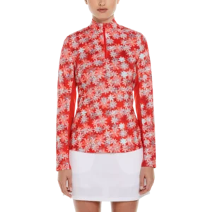 Playful Floral Sun Quarter Zip Pull Over