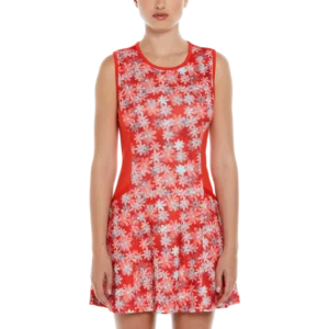 Playful Floral Print Sleeveless Golf Dress