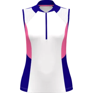 Colorblock Sleeveless Polo Shirt