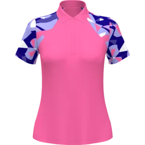 Geo Collage Print Short Sleeve Polo Shirt