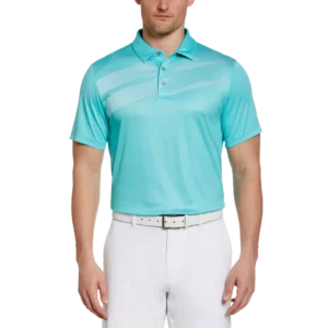 Asymmetric Gradient Print Golf Polo