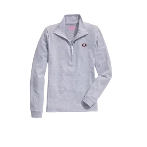 UGA Striped Sankey Quarter Zip Shep Shirt