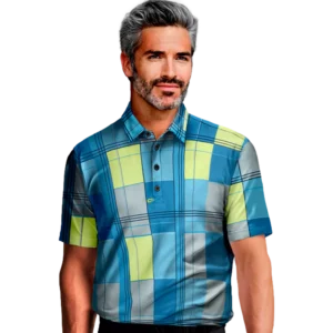 Heathered Plaid Golf Polo