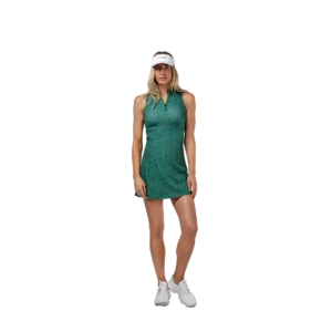 Printed Quarter Zip Sleeveless Dress