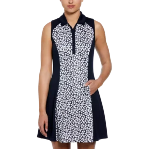 Mini Petal Print Sleeveless Flounced Dress