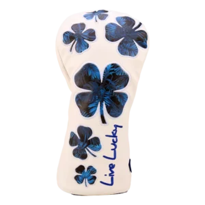 Live Lucky White & Navy Flower Clover Driver Headcover