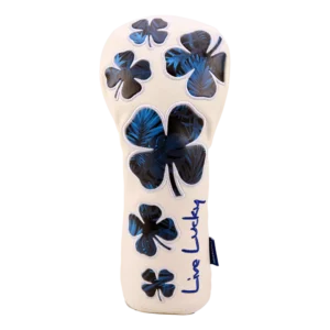 Live Lucky White & Navy Flower Clover Hybrid Headcover
