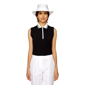 Solid Sleeveless Polo Shirt
