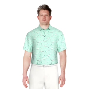 Beach Print Performance Golf Polo