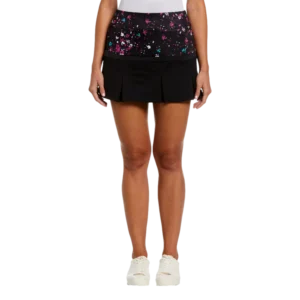 Abstract Floral Mesh Pleat 13.5" Skort